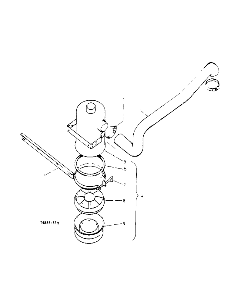Схема запчастей Case IH 434 - (4-28) - AIR CLEANER ASSEMBLY AND CONNECTIONS, PETROL - CHASSIS (02) - ENGINE