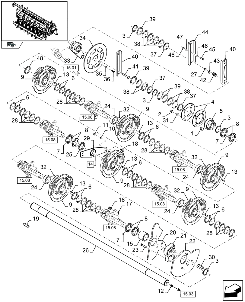 Схема запчастей Case IH LB333R - (15.05[01]) - KNOTTER, FRAME (15) - KNOTTER /WRAPPER