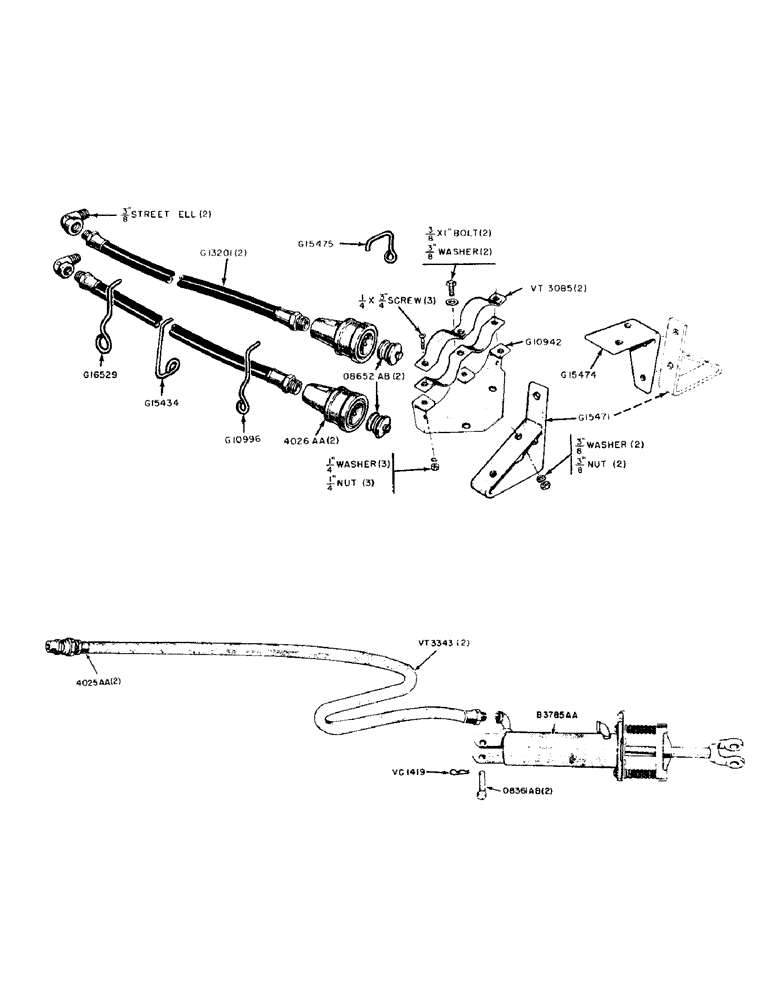 Схема запчастей Case IH 300-SERIES - (168) - HYDRAULIC FRONT HOSE AND COUPLINGS, PORTABLE HYDRAULIC CYLINDER AND HOSE (08) - HYDRAULICS