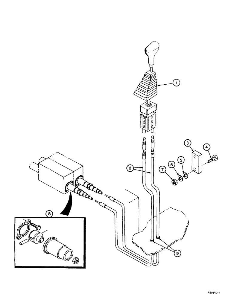 Схема запчастей Case IH L750 - (8-26) - CONTROL ASSEMBLY - MOUNTING (2 FUNCTION) (08) - HYDRAULICS
