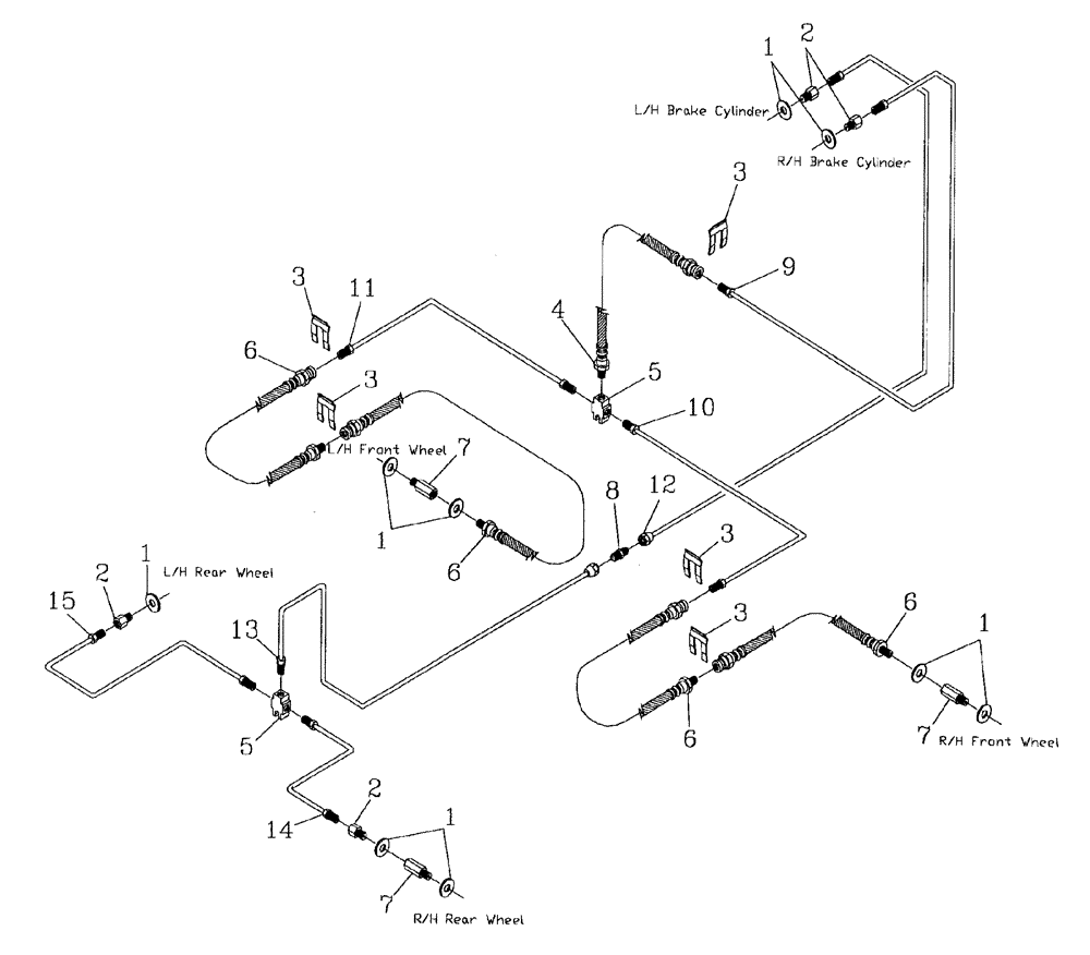 Схема запчастей Case IH AUSTOFT - (B06-01) - HYDRAULIC CIRCUIT (BRAKES) Hydraulic Components & Circuits
