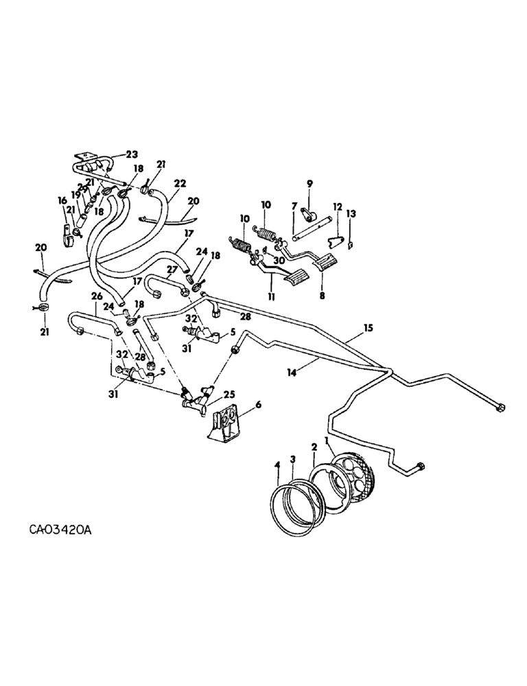 Схема запчастей Case IH 574 - (04-03) - BRAKES, BRAKES, INTL 574 WITH S/N 7366 AND ABOVE AND INTL 2500 SERIES A WITH S/N 1795 AND ABOVE (5.1) - BRAKES