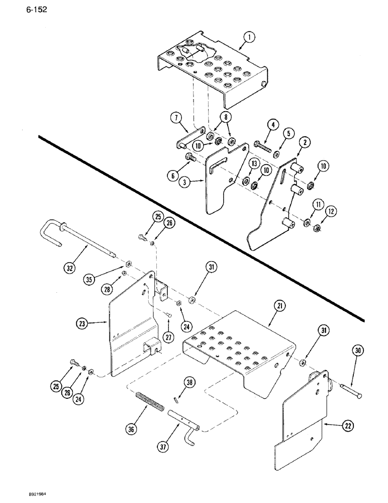 Схема запчастей Case IH 7120 - (6-152) - PTO SHIELD, PRIOR TO P.I.N. JJA0020937 (06) - POWER TRAIN