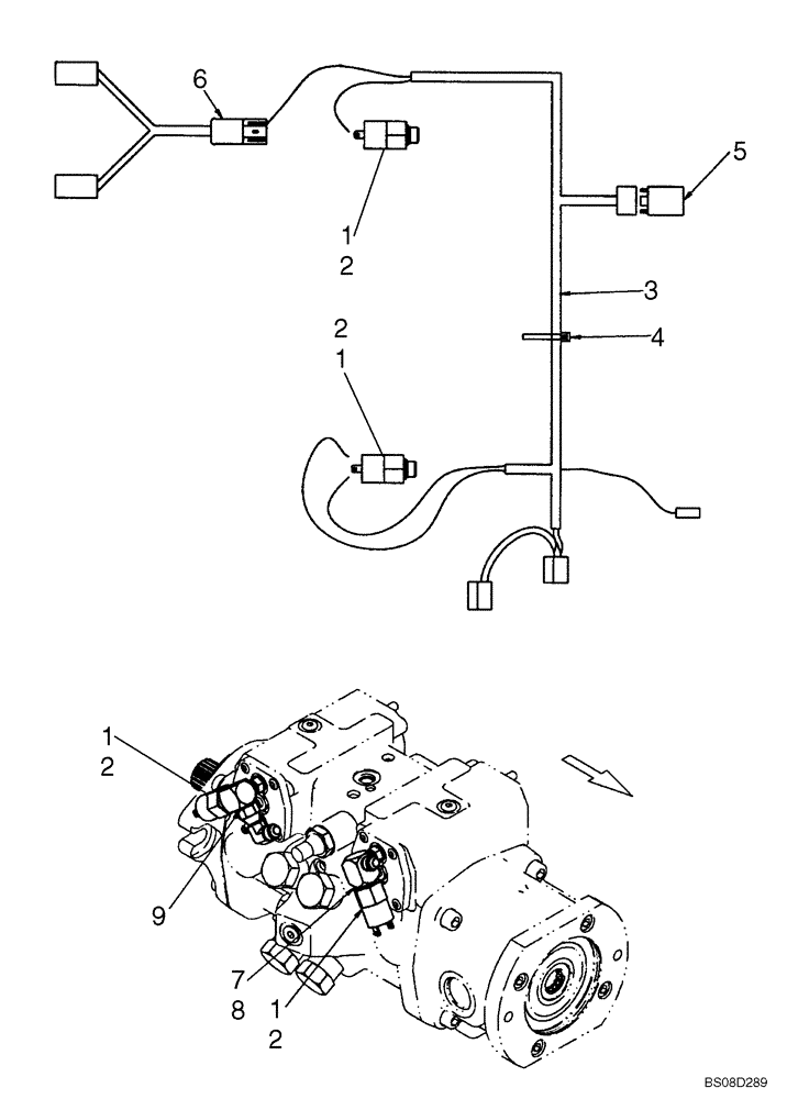 Схема запчастей Case IH 445 - (04-33) - SPECIAL PARTS FOR ITALY - BRAKE LIGHT HARNESS (04) - ELECTRICAL SYSTEMS