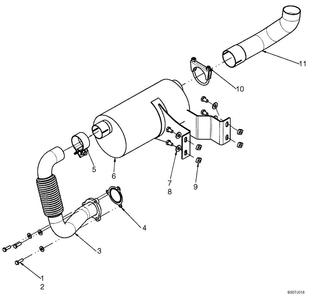 Схема запчастей Case IH 420 - (02-02) - ENGINE - EXHAUST SYSTEM (02) - ENGINE