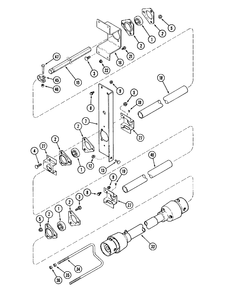 Схема запчастей Case IH 1010 - (9B-24) - KNIFE JACKSHAFT DRIVE, 30.0 FOOT HEADER (58) - ATTACHMENTS/HEADERS
