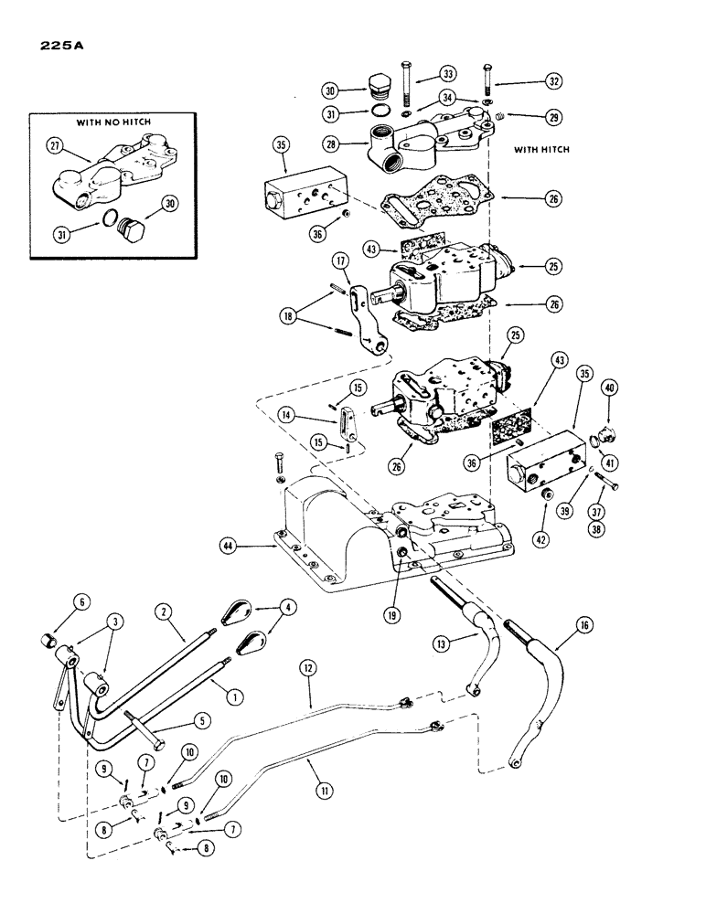 Схема запчастей Case IH 430 - (225A) - REMOTE HYDRAULIC CONTROLS, GENERAL PURPOSE WITH STANDARD CLUTCH (08) - HYDRAULICS