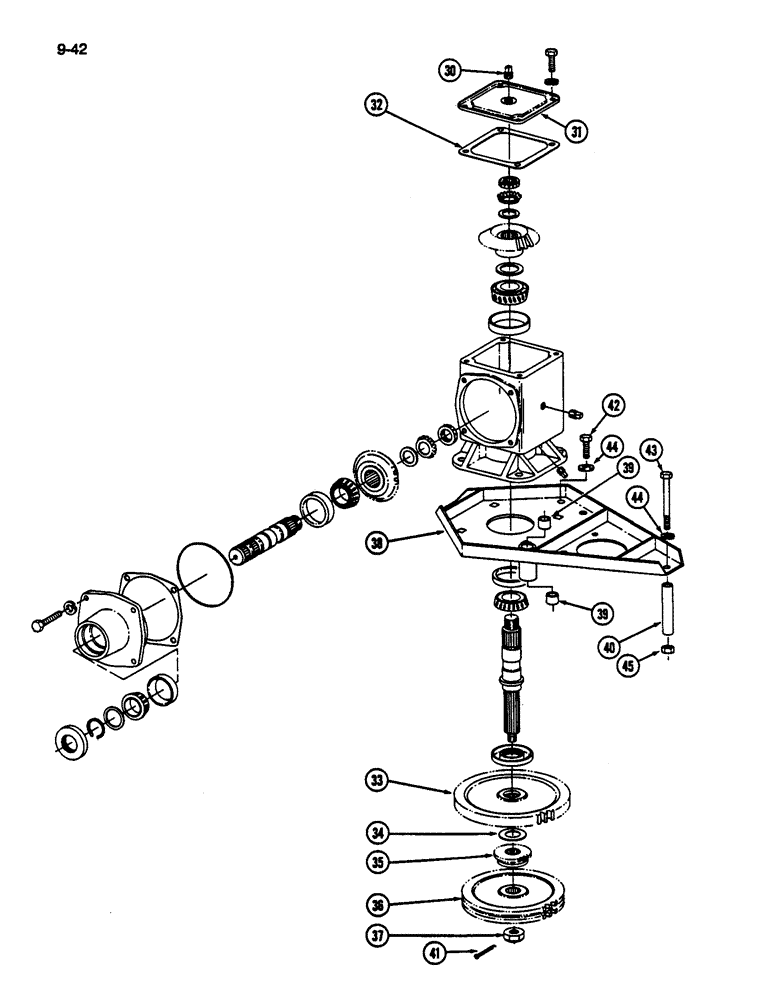 Схема запчастей Case IH 1844 - (9-042) - GEAR BOX, DRUM NUMBER 1 AND 4, 1844 COTTON PICKER (13) - PICKING SYSTEM