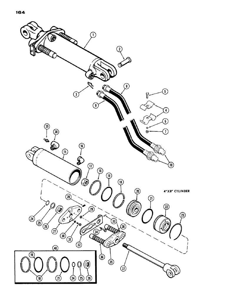 Схема запчастей Case IH 1200 - (164) - PORTABLE HYDRAULIC CYLINDER ATTACHMENT (08) - HYDRAULICS