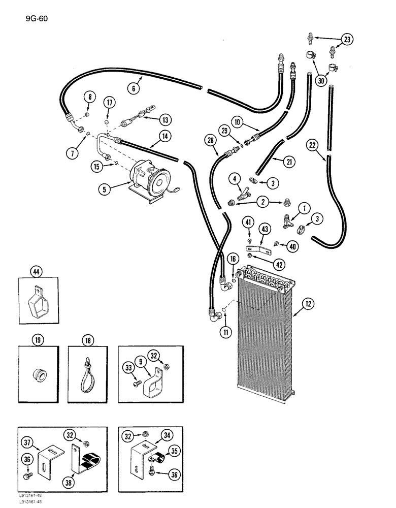 Схема запчастей Case IH 1680 - (9G-60) - HEATER AND AIR CONDITIONER SYSTEM, COMBINE CHASSIS (10) - CAB & AIR CONDITIONING