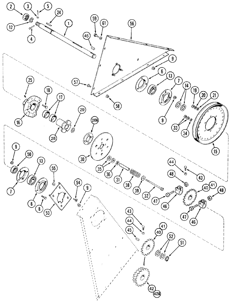 Схема запчастей Case IH 2366 - (09D-16) - ELEVATOR - JACKSHAFT, DRIVE (16) - GRAIN ELEVATORS & AUGERS