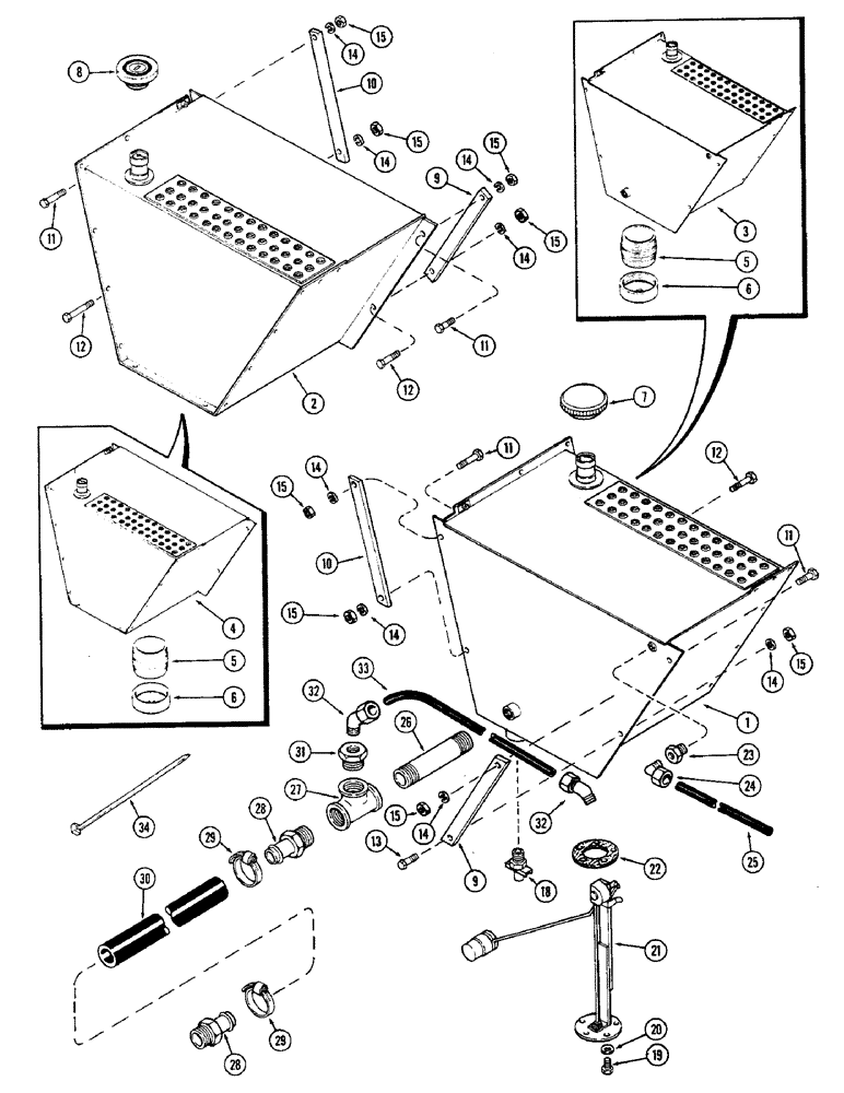 Схема запчастей Case IH 2470 - (044) - FUEL TANKS, 504BDT DIESEL ENGINE (03) - FUEL SYSTEM