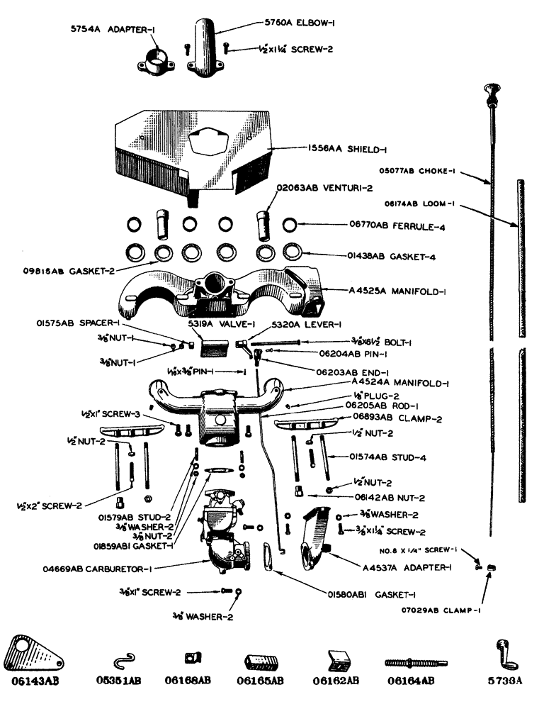 Схема запчастей Case IH LA-SERIES - (008) - LOW COST FUEL MANIFOLD AND CARBURETOR (02) - ENGINE