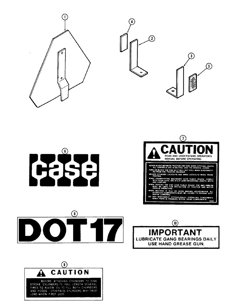Схема запчастей Case IH DOT 17 - (50) - REFLECTORS AND SMV SYMBOL 