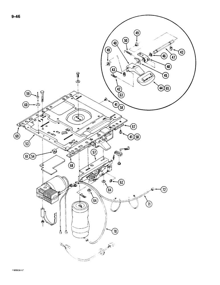 Схема запчастей Case IH 9190 - (9-46) - SEAT, AIR SUSPENSION, CAB (CONTD) (09) - CHASSIS/ATTACHMENTS