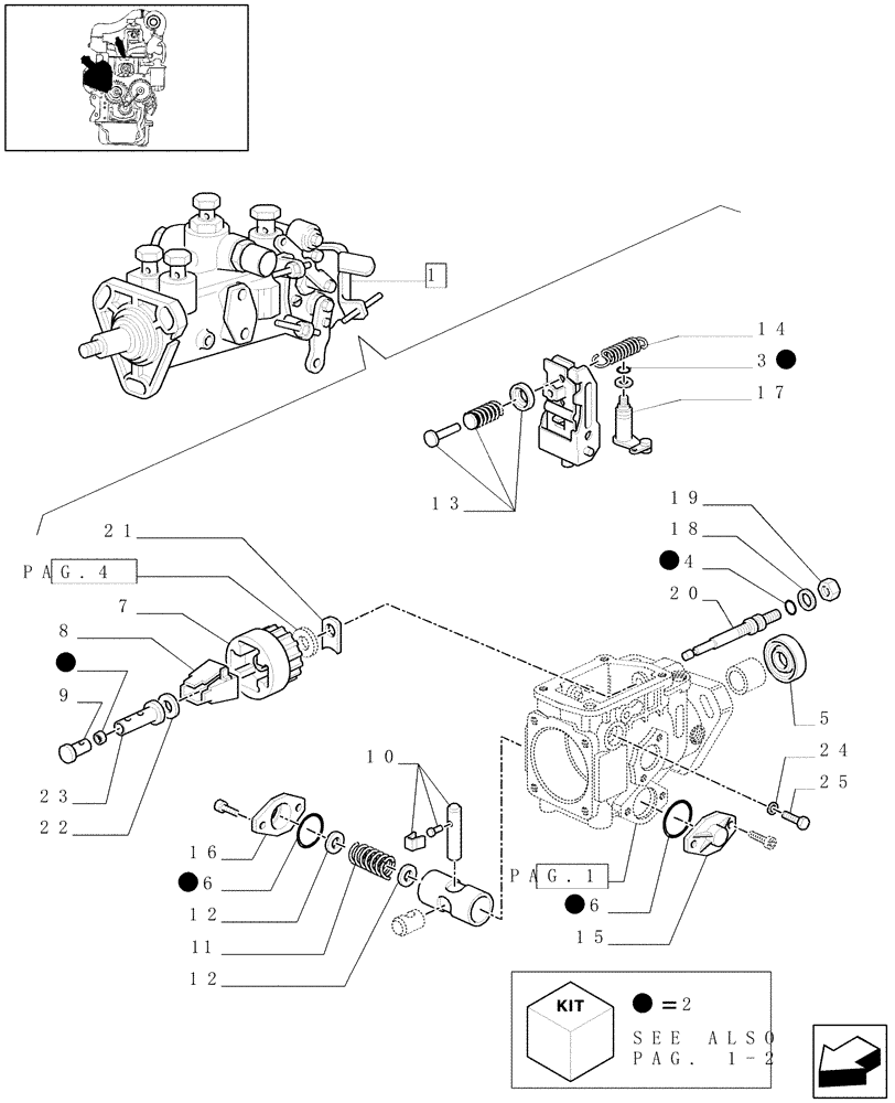 Схема запчастей Case IH JX95 - (0.14.0/02A[03]) - INJECTION PUMP - PARTS (01) - ENGINE