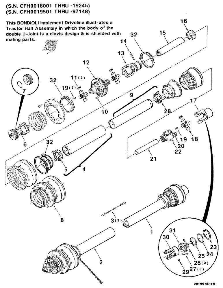 Схема запчастей Case IH 8530 - (2-06) - IMPLEMENT DRIVELINE (BONDIOLI), (S.N. CFH0018001 THRU -19245 Driveline