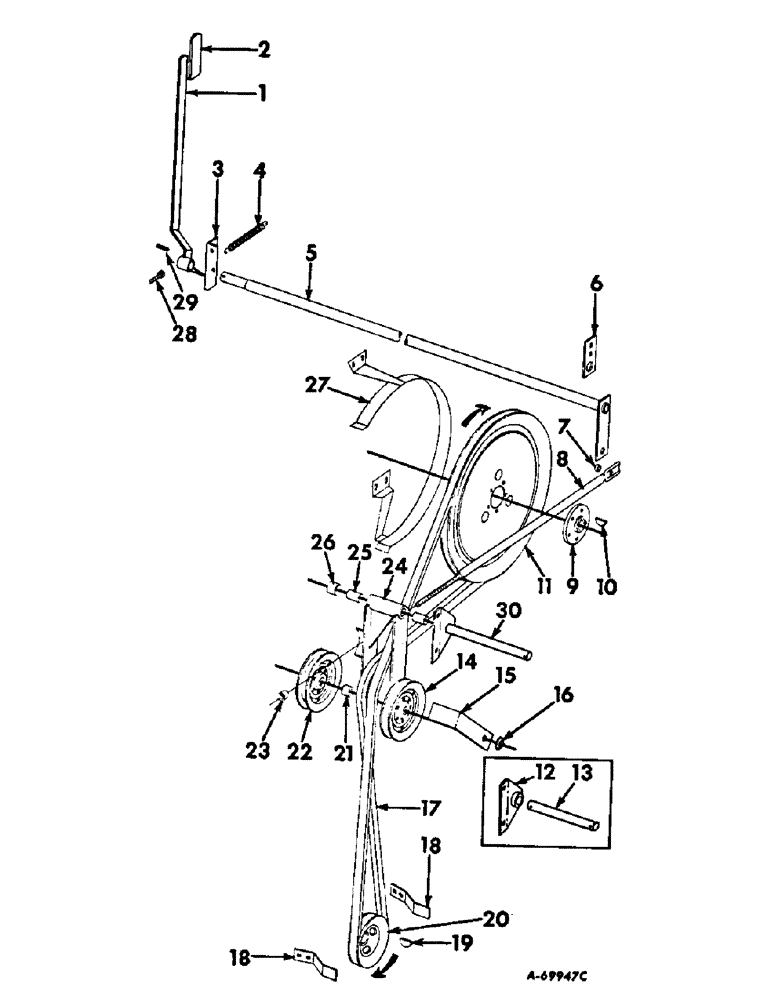Схема запчастей Case IH 403 - (154) - GRAIN TANK UNLOADER AUGER DRIVE, RUBBER MAIN WHEEL TIRES NOT TRACK (80) - CROP STORAGE/UNLOADING