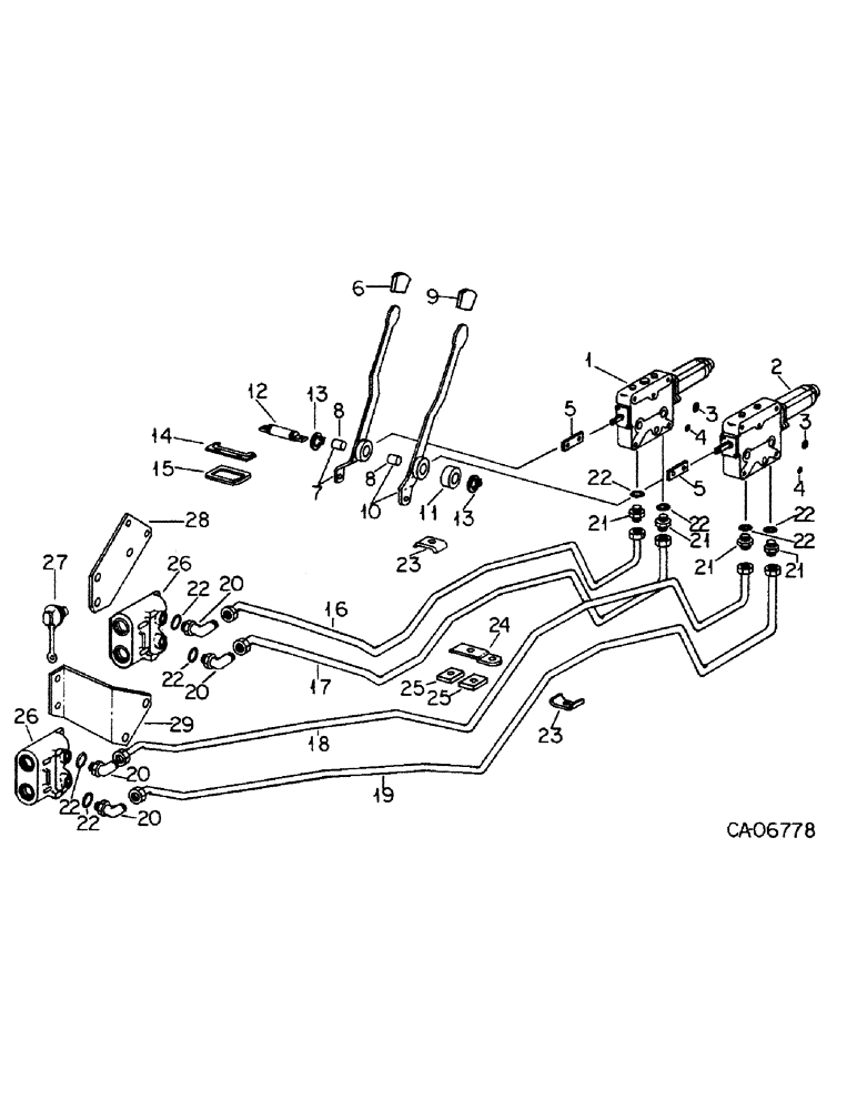 Схема запчастей Case IH 986 - (10-47) - HYDRAULIC, DOUBLE AUXILIARY VALVES, CLOSE CENTER (07) - HYDRAULICS