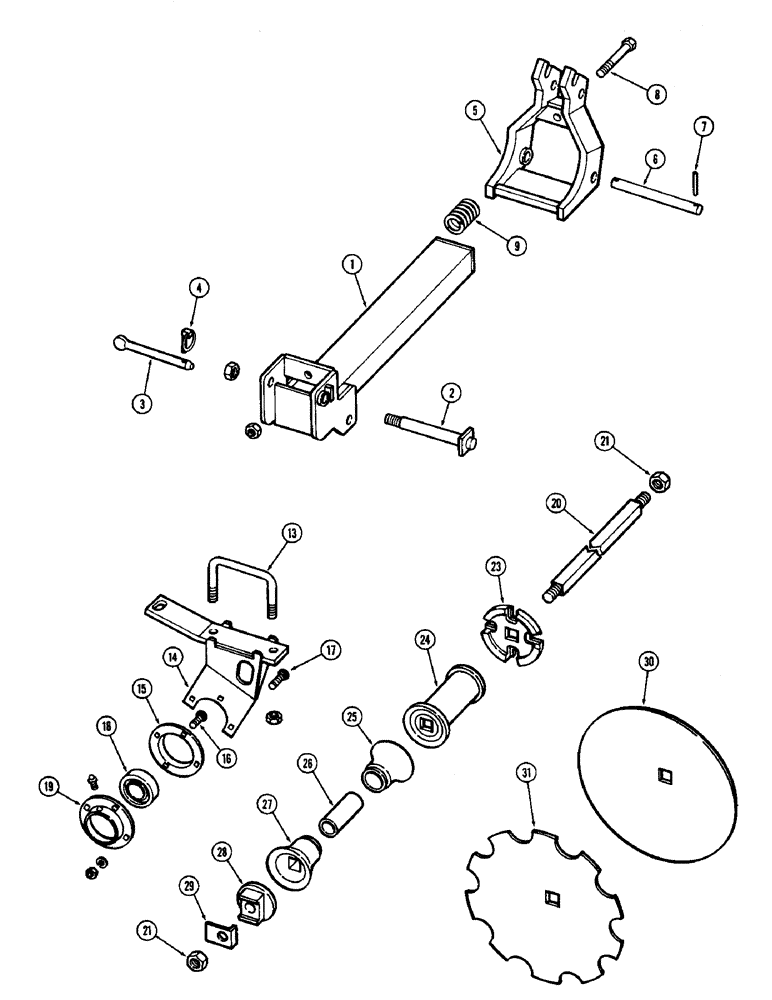 Схема запчастей Case IH F21H - (106) - 5 BLADE WING GANG, REAR LEFT, 7 INCH SPACING, F21H, F21H-7-214 