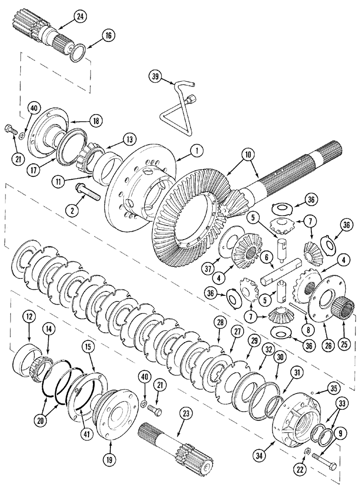 Схема запчастей Case IH MX120 - (06-11) - TRANSMISSION DIFFERENTIAL (06) - POWER TRAIN