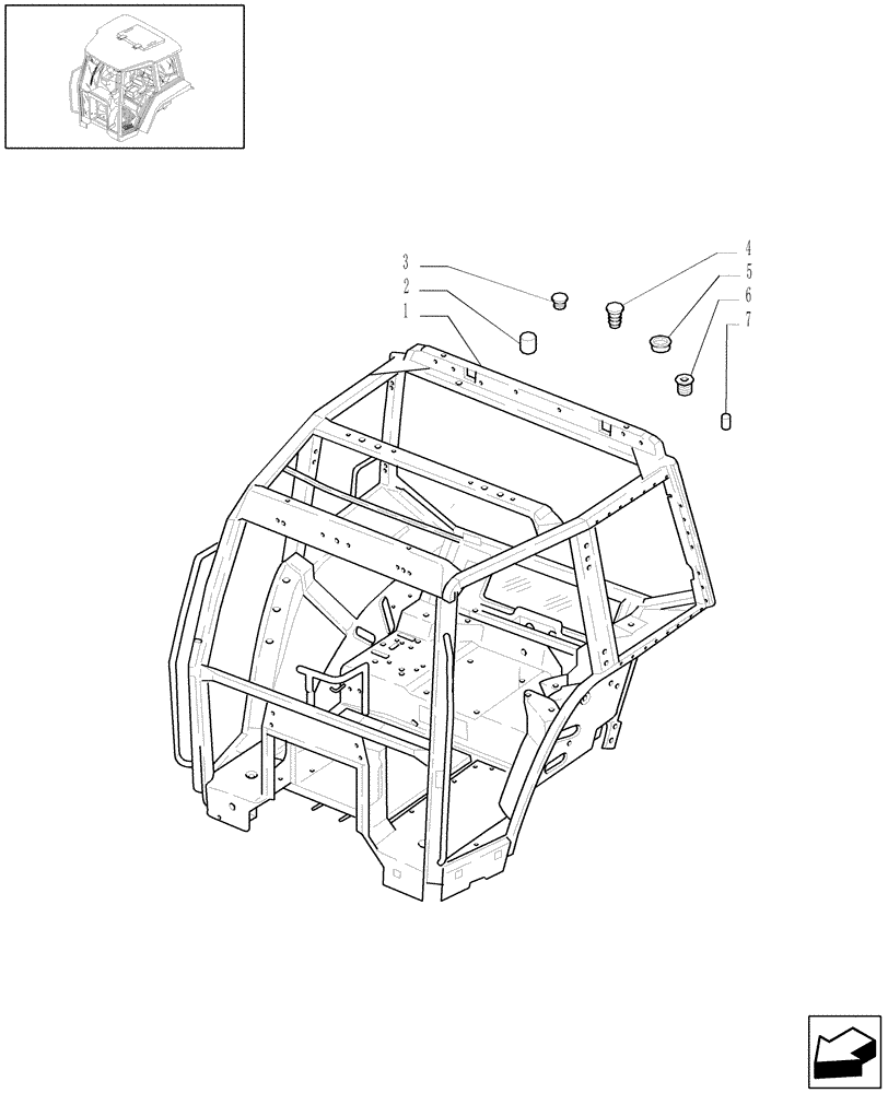 Схема запчастей Case IH JX1080U - (1.92.1) - CAB - FRAME (10) - OPERATORS PLATFORM/CAB