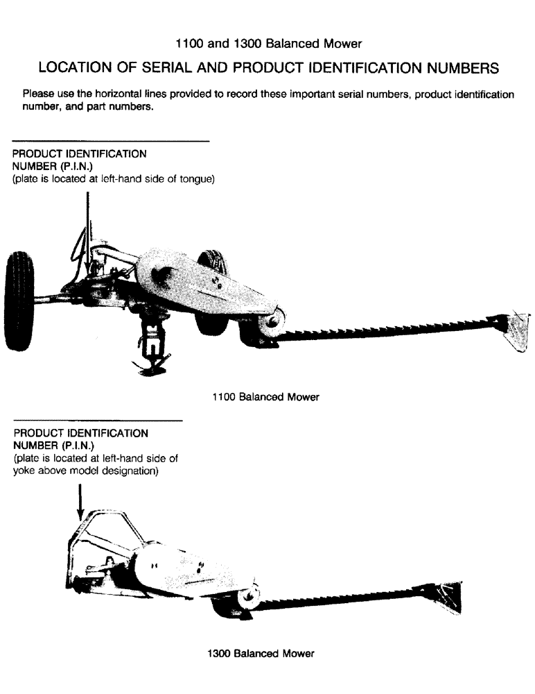 Схема запчастей Case IH 1300 - (1-2) - LOCATION OF SERIAL AND PRODUCT IDENTIFICATION NUMBERS (00) - PICTORIAL INDEX