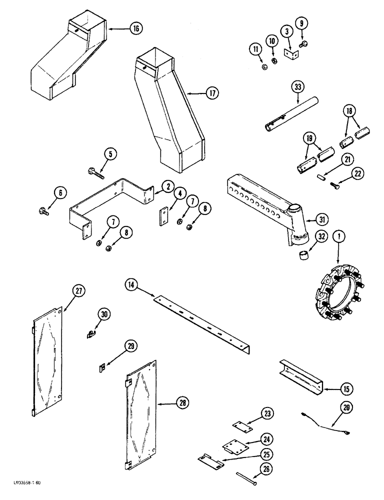 Схема запчастей Case IH 1844 - (9A-112) - SKIP ROW DOOR ATTACHMENT, 1844 COTTON PICKER (13) - PICKING SYSTEM