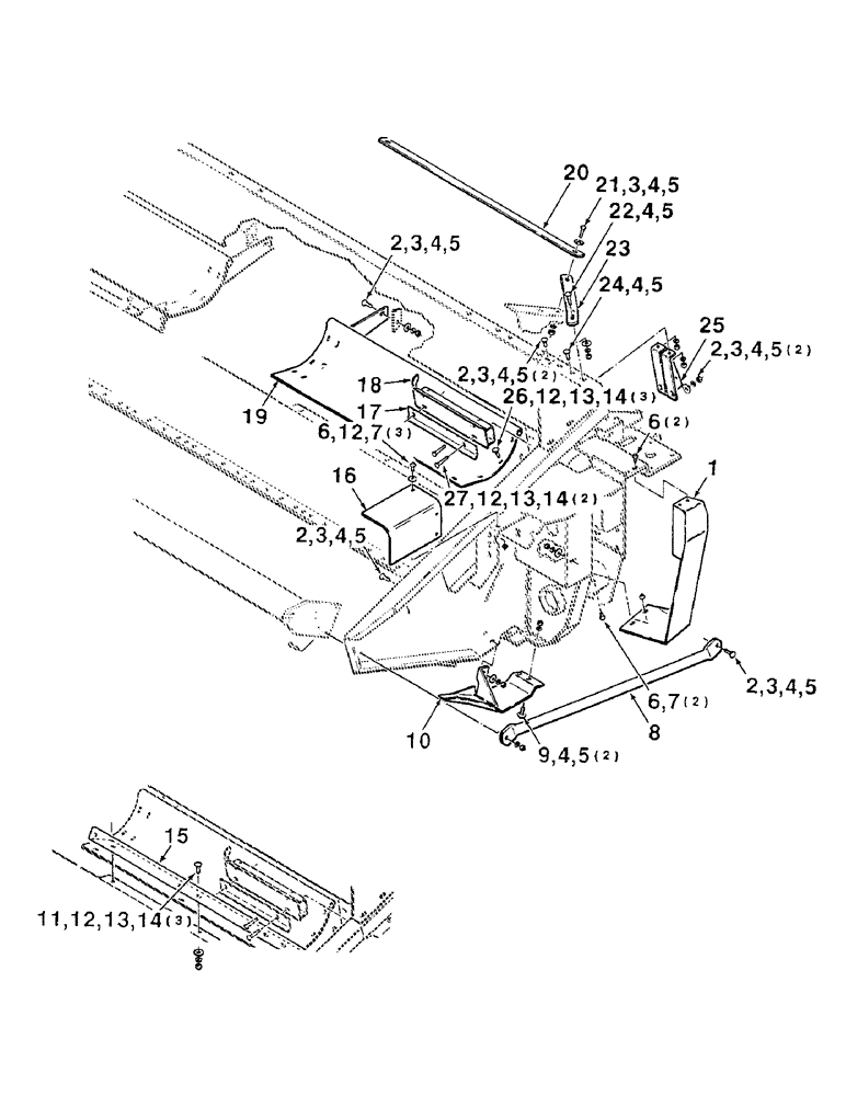 Схема запчастей Case IH 8350 - (7-10) - HEADER STRIPPERS AND SHIELDS, LEFT (09) - CHASSIS