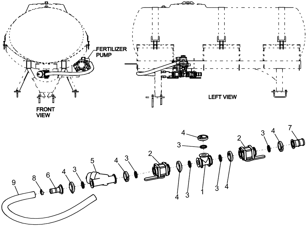 Схема запчастей Case IH 1250 - (75.110.38) - LIQUID FERTILIZER - TANK VALVES - 24 ROW, 600 GALLON TANK (75) - SOIL PREPARATION