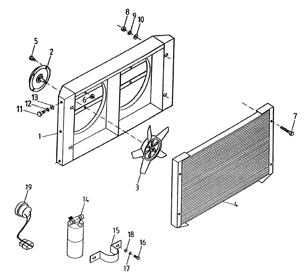 Схема запчастей Case IH 7700 - (A06[05A]) - AIR CONDITIONER CONDENSER Mainframe & Functioning Components