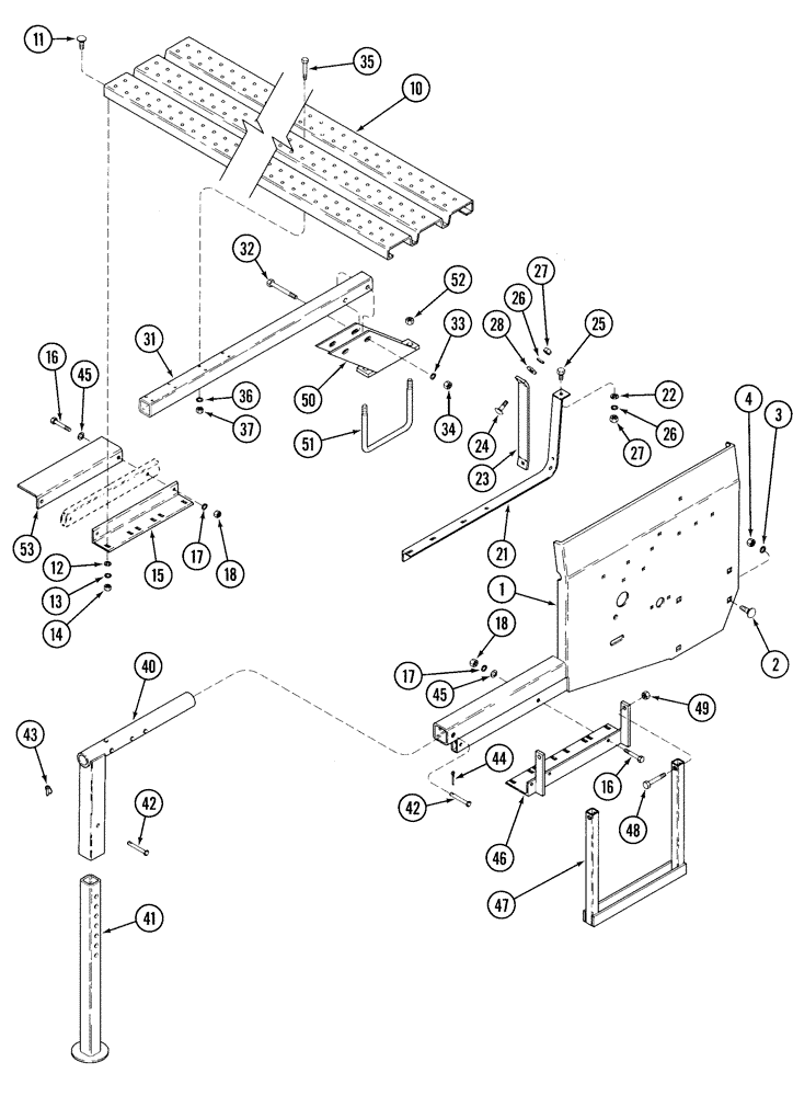 Схема запчастей Case IH 5500 - (9-08) - HOPPER SUPPORTS AND FOOTBOARDS (BSN CKB0030000) (09) - CHASSIS