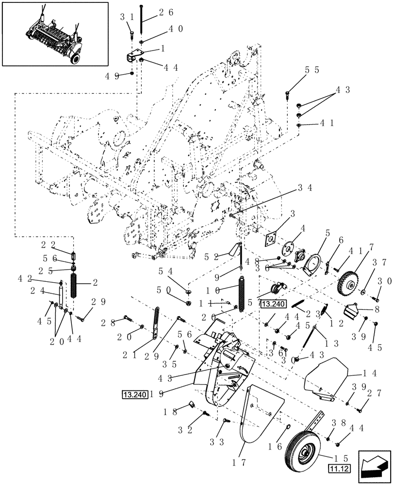 Схема запчастей Case IH RB454 - (13.220) - 1.5M DUAL CAM WIDE PICKUP (13) - FEEDER