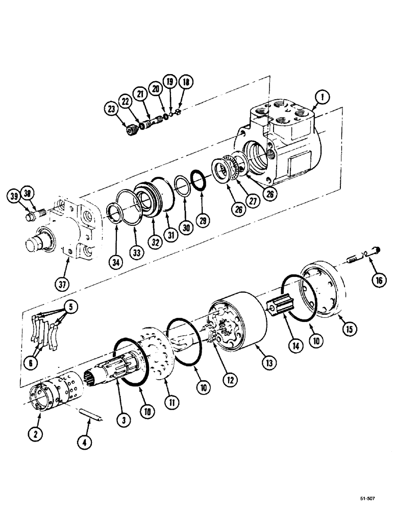 Схема запчастей Case IH 5150 - (5-28) - STEERING HAND PUMP, EATON ( - JJF1053464), 40 KM/H (05) - STEERING