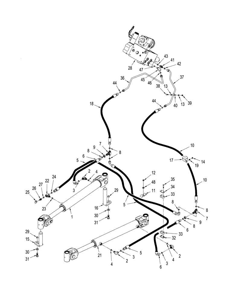 Схема запчастей Case IH STX275 - (05-01[02]) - HYDRAULICS - REAR STEERING, WITH ACCUSTEER (05) - STEERING