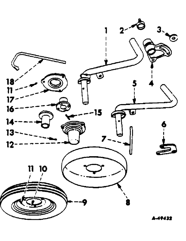 Схема запчастей Case IH 215 - (R-10) - REAR FURROW WHEEL, TRIP BEAM, 1959 TO 1960 