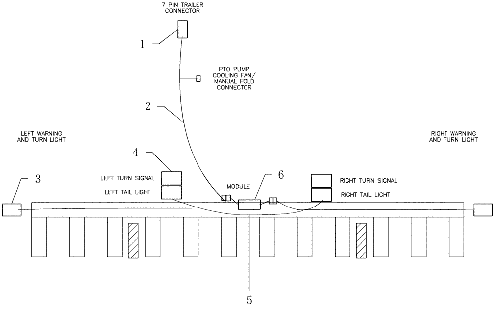 Схема запчастей Case IH 1200 - (A.50.A[28]) - ELECTRICAL - EARLY RISER II & III - TRANSPORT LIGHTING LAYOUT A - Distribution Systems