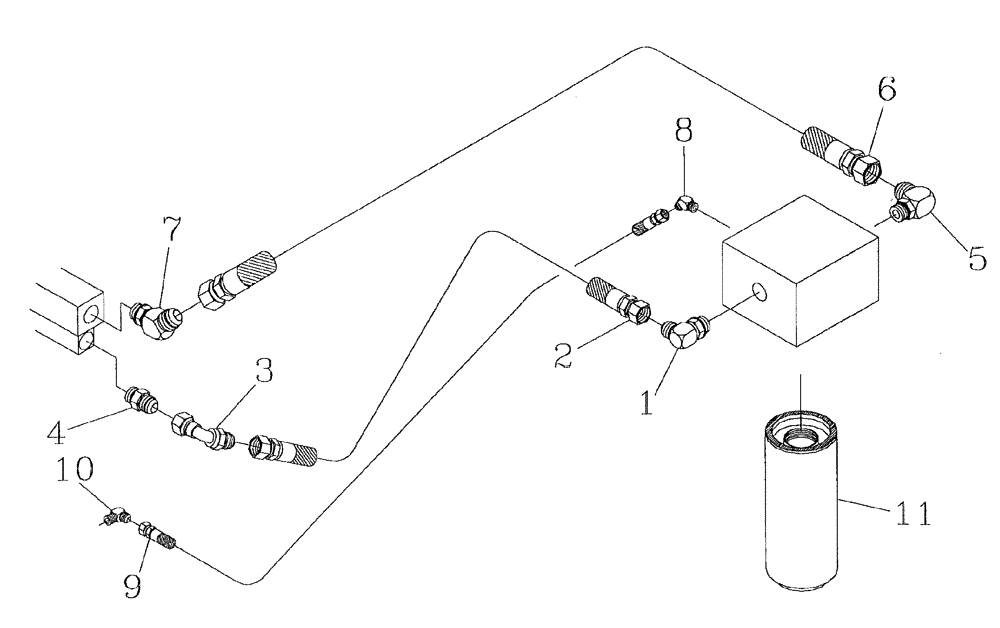 Схема запчастей Case IH 7700 - (C01[09]) - REMOTE OIL FILTER M11-250/M11-330} Engine & Engine Attachments