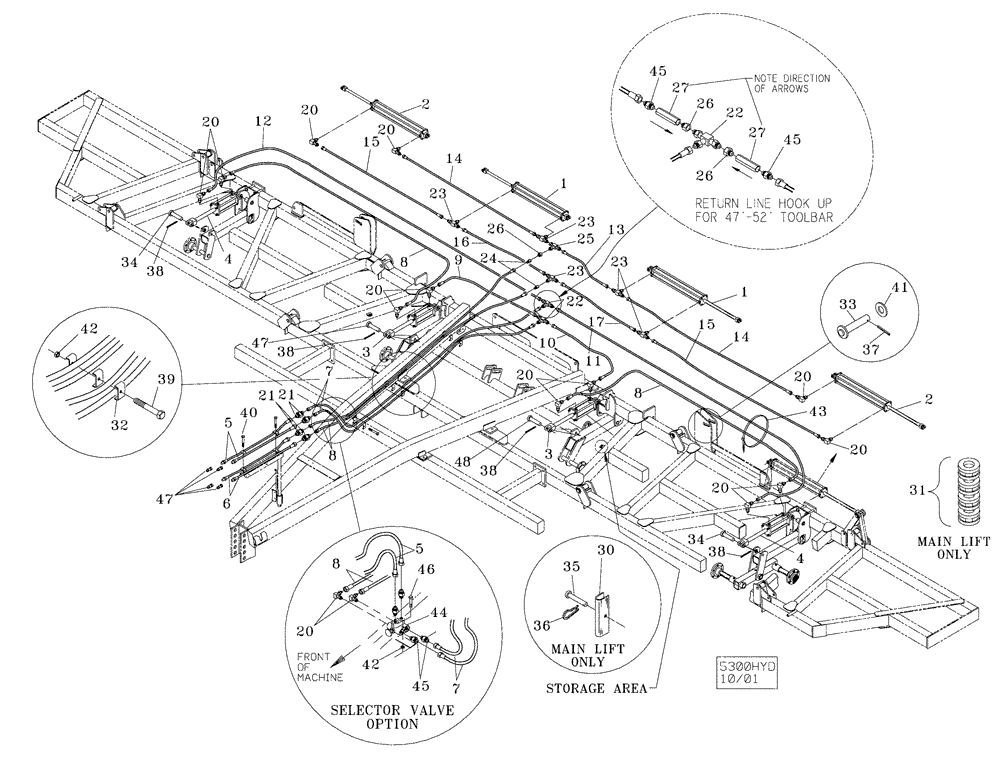 Схема запчастей Case IH NPX5300 - (35.100.03) - 5300 HYDRAULICS 2006 MODEL YEAR AND PRIOR (08) - HYDRAULICS