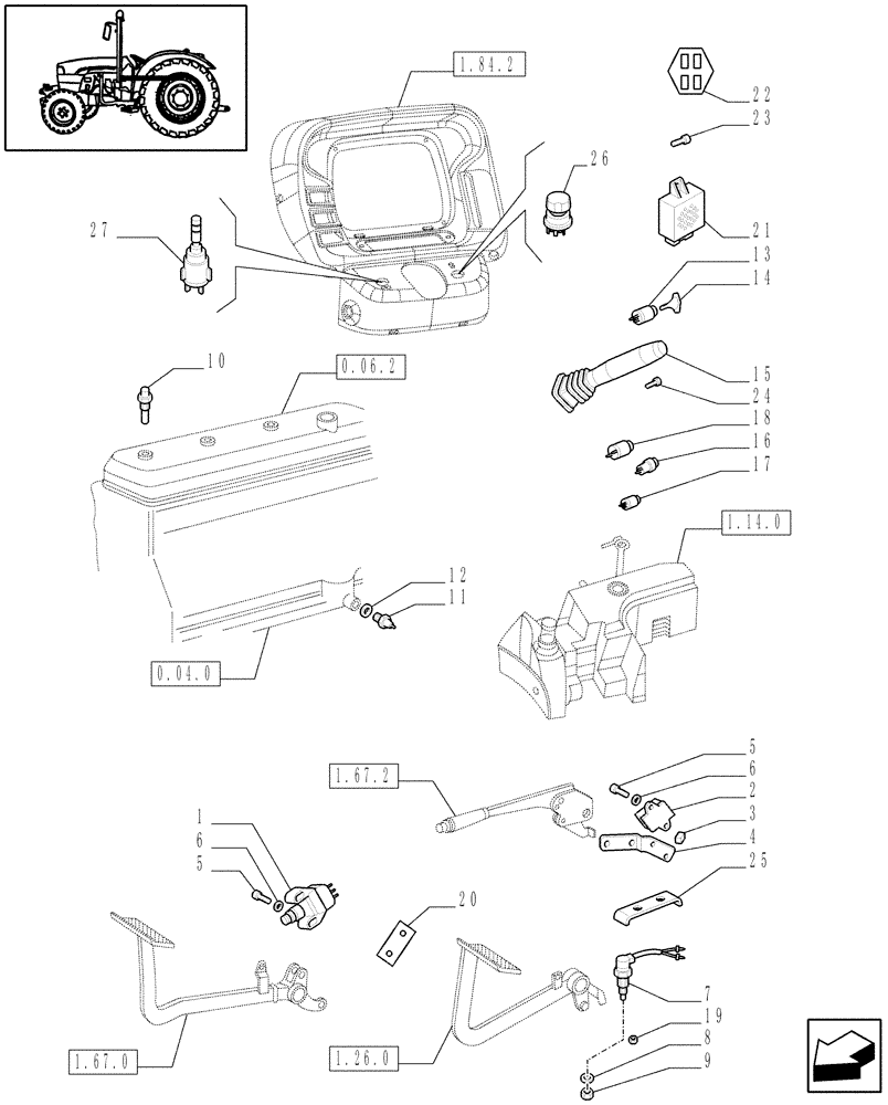 Схема запчастей Case IH JX95 - (1.75.0) - ELECTRIC CONTROLS (06) - ELECTRICAL SYSTEMS