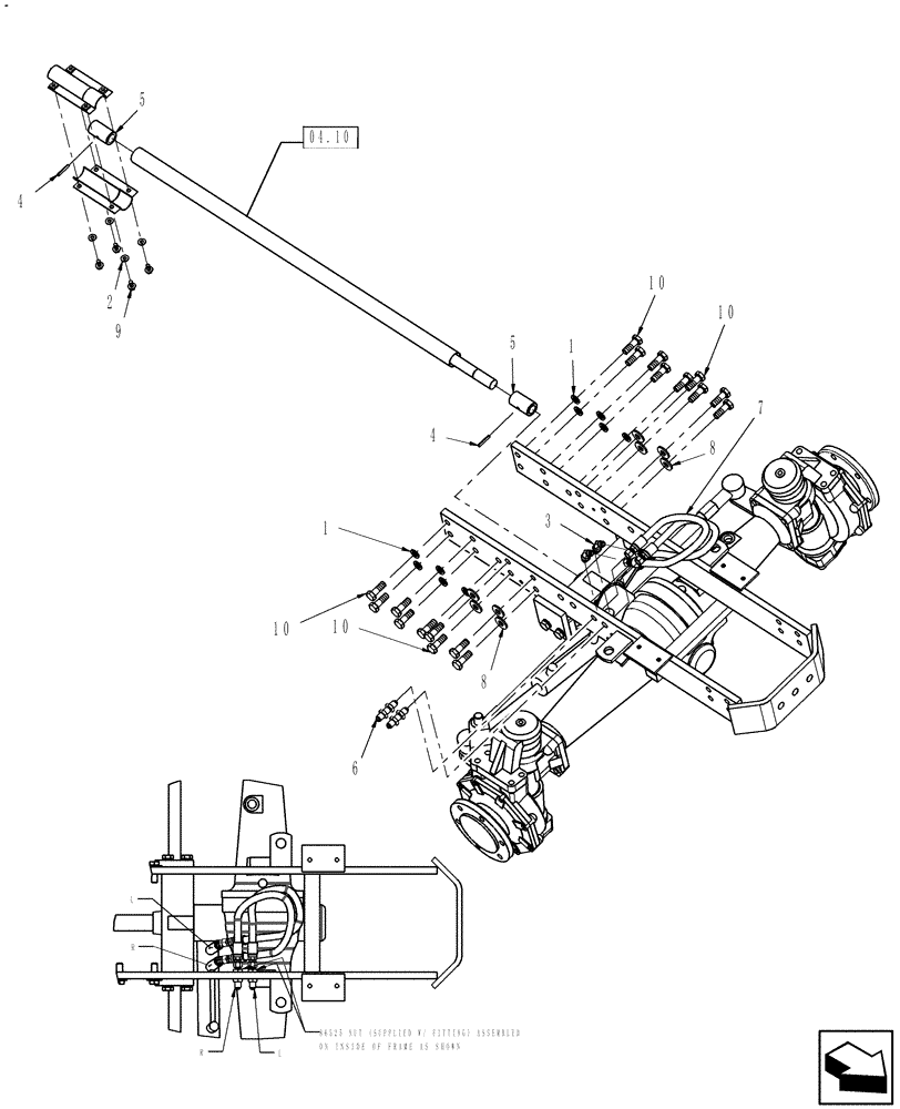 Схема запчастей Case IH FARMALL 50 - (04.01) - FRONT AXLE, FWD (04) - FRONT AXLE & STEERING