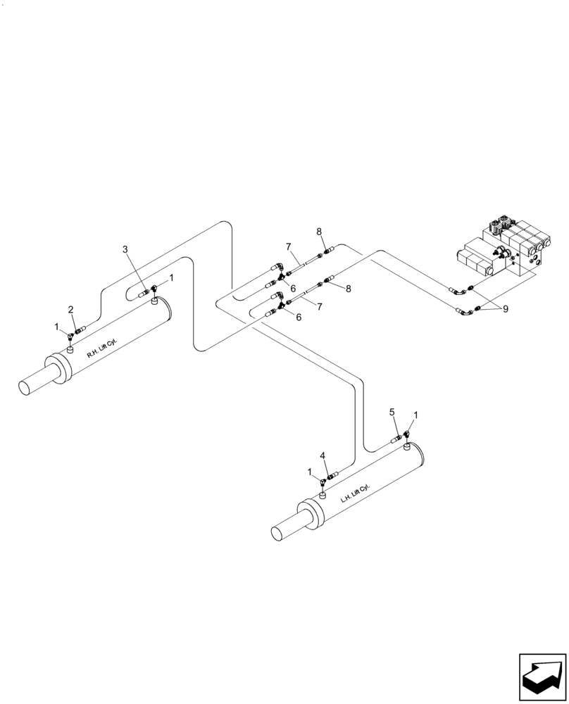 Схема запчастей Case IH A8800 - (35.000.AA[22]) - HYDRAULIC CIRCUIT (ELEVATOR LIFT) (35) - HYDRAULIC SYSTEMS