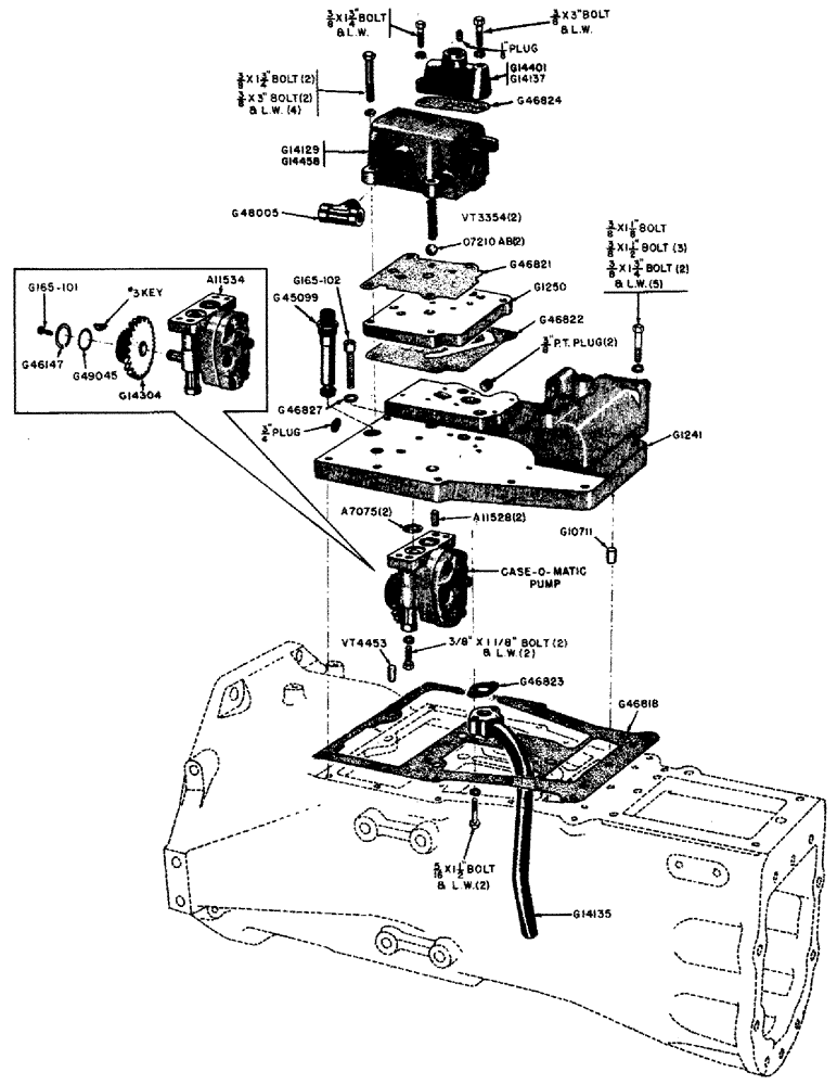 Схема запчастей Case IH 500B-SERIES - (050) - ADAPTER HOUSING, CONTROL VALVE AND PUMP, CASE-O-MATIC DRIVE (06) - POWER TRAIN