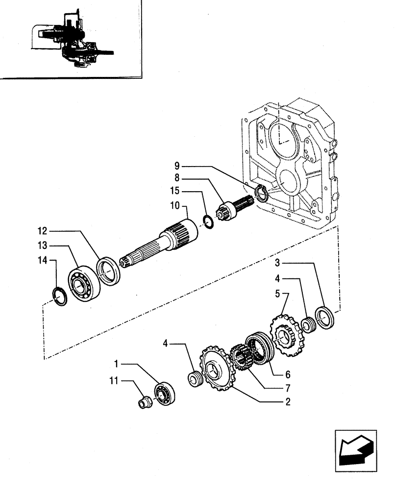 Схема запчастей Case IH JX95 - (1.80.1/03[02]) - VAR - 959 - 540-1000 RPM POWER TAKE OFF - GEARS (07) - HYDRAULIC SYSTEM