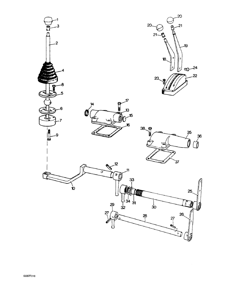 Схема запчастей Case IH 885N - (6-24) - GEAR SHIFT LEVERS, 885Q, 885QH AND 885SK TRACTORS (06) - POWER TRAIN