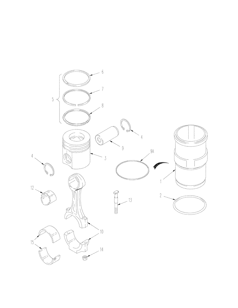 Схема запчастей Case IH STX280 - (02-24) - PISTONS AND CONNECTING RODS, STX & STEIGER 280 (02) - ENGINE
