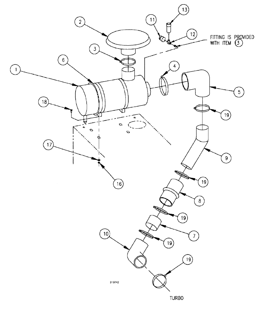 Схема запчастей Case IH SPX3185 - (03-070) - ENGINE - AIR CLEANER PACKAGE (01) - ENGINE