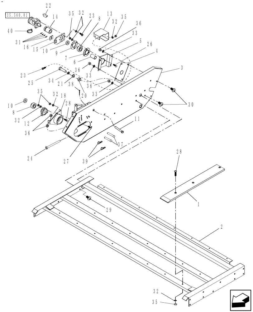 Схема запчастей Case IH CM109 - (60.220.02[01]) - PICKUP FRAME, RH (60) - PRODUCT FEEDING