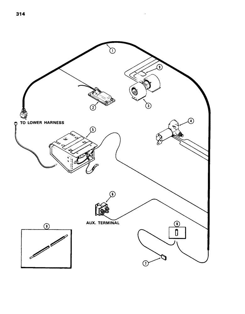 Схема запчастей Case IH 770 - (314) - CAB, ELECTRICAL EQUIPMENT AND WIRING, PLENUM, BETTENDORF (09) - CHASSIS/ATTACHMENTS