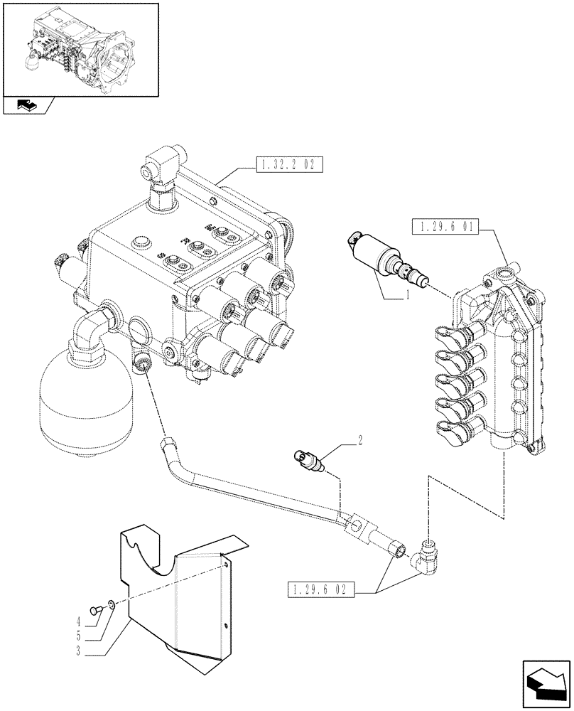 Схема запчастей Case IH PUMA 140 - (1.75.0[07]) - POWER SHIFT DISTRIBUTOR - SOLENOID VALVES AND SENSORS (06) - ELECTRICAL SYSTEMS